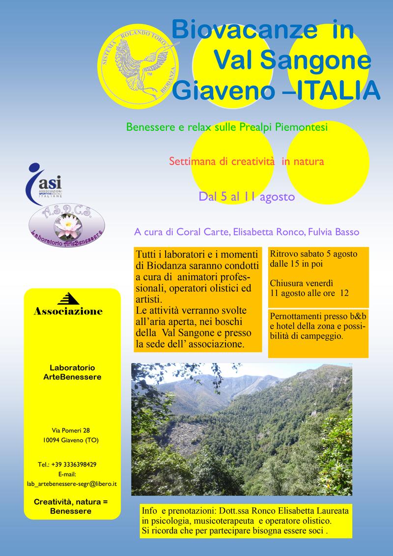 Biovacanze in Val Sangone agosto 2017 1